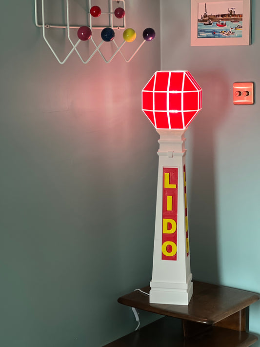 a floor lamp inspired by the top of the Margate Lido sign